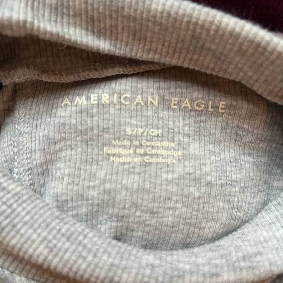 AE Long Sleeve Cropped Hey Baby Mock Neck Tee - Picture 3 of 3